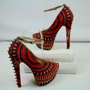 Herstyle Platform Spiked Heels Lace Sexy
